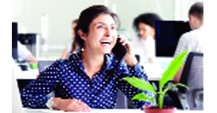 Are you talking on the phone in the office?