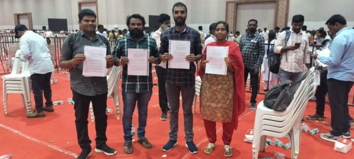 Village administration officials who joined duties