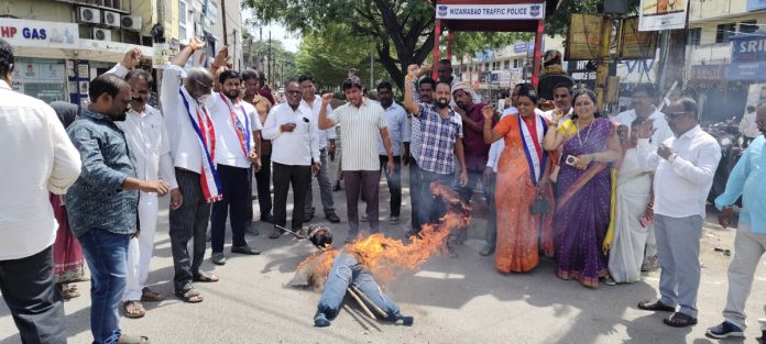Anti-BC activist Reddy Jagruthis effigy burnt