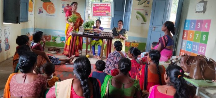 Awareness on nutrition in Macchapur Anganwadi
