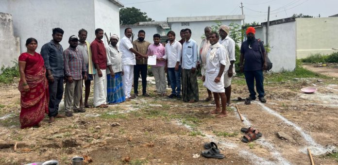 Bhoomi Pooja for construction of Indirammas houses