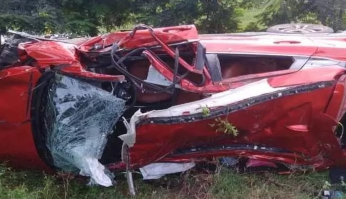Car overturns, both in critical condition Car overturns, both in critical condition