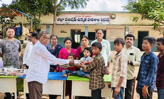 Distribution of blankets to students..