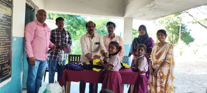 Distribution of ties, belts, and uniforms to students