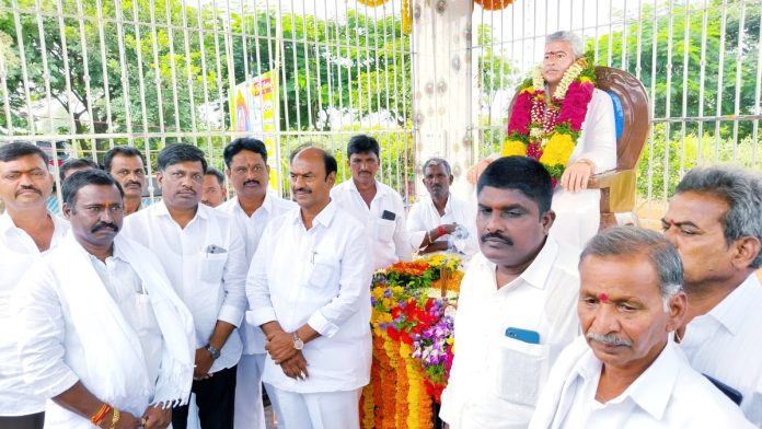 MLA participated in the unveiling of Kothamale Lakshmi Reddys statue