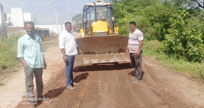 Road damaged by rain.. Road damaged by rain..