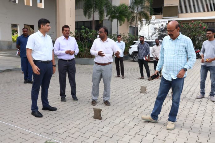 Site inspection for installation of Telangana Thalli statue Site inspection for installation of Telangana Thalli statue