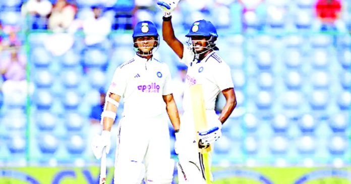 Jaiswal's century in full swing