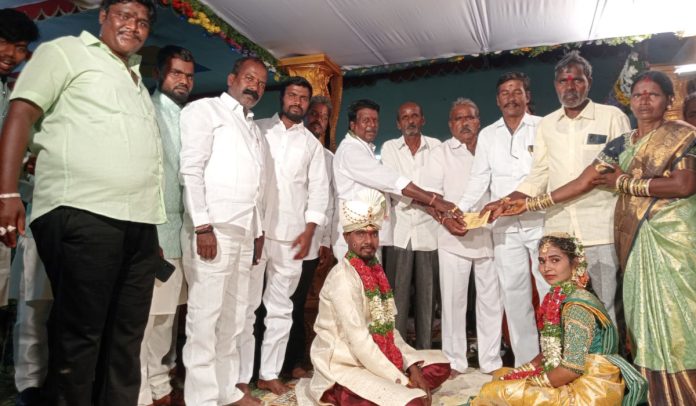 Ward members bless the newlyweds