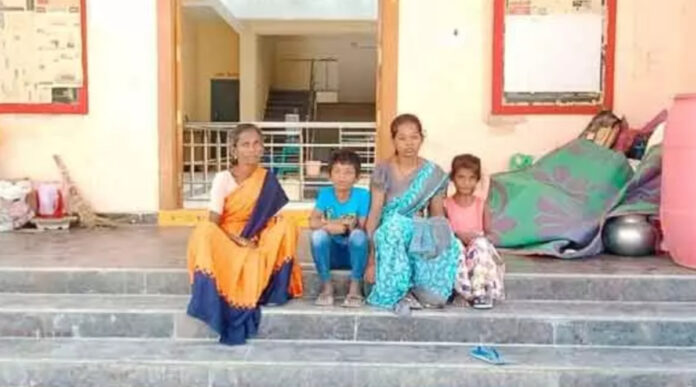 A family on the street unable to pay rent..