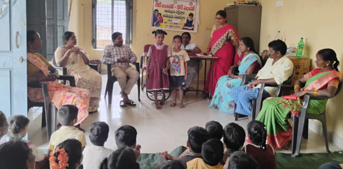 Awareness on meeting and meeting prevention at Anganwadi center