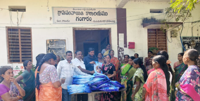 Distribution of Indiramma sarees in villages