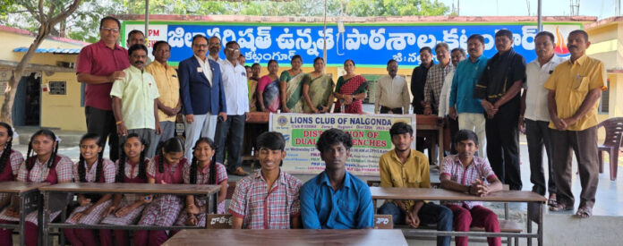 Donation of benches to the school