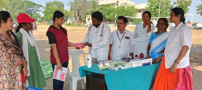 Ravulapalli PHC medical services for students of Zonal Sports Meet