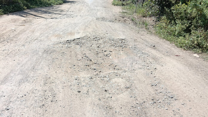 The potholed Gangirenigudem road
