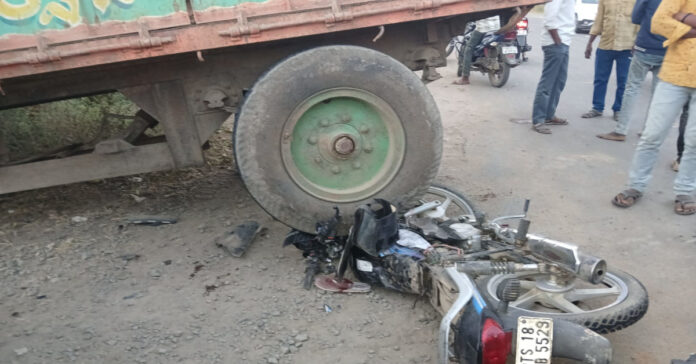 Tractor and motorcycle collide three injured