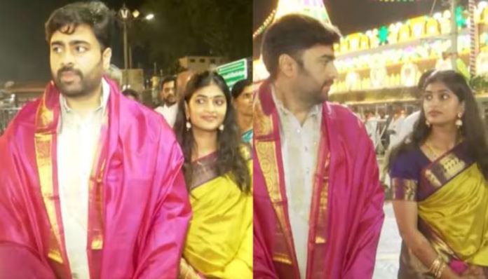 Nara Rohit couple visit Tirumala Srivara