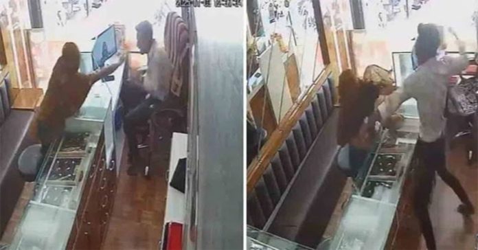 నగల దుకాణంలో చోరీకి యత్నించిన మహిళ..యజమాని చేతిలో దేహశుద్ధి