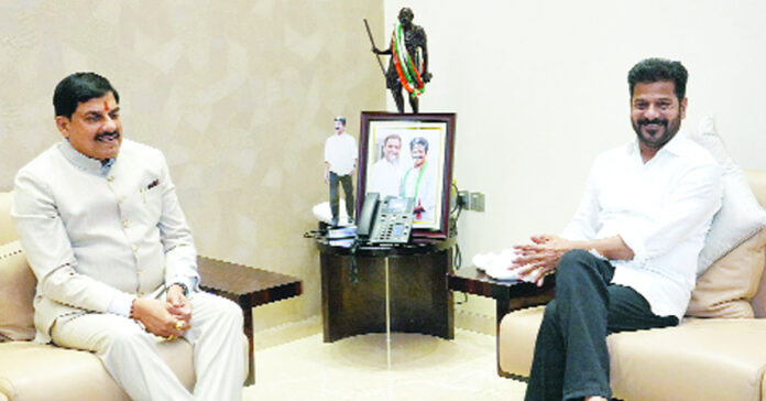 Madhya Pradesh CM Mohan Yadav meets CM Revanth Reddy