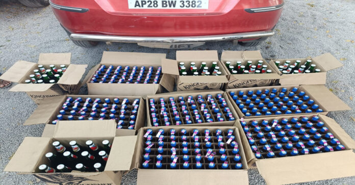 కారులో భారీగా మద్యం పట్టివేత