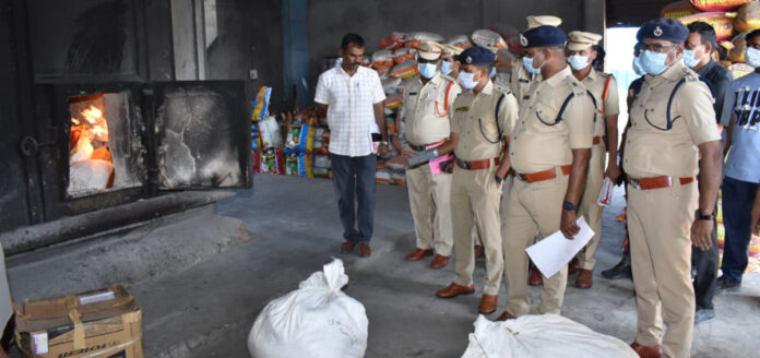 410 కేజీల ఎండు గంజాయి దగ్ధం