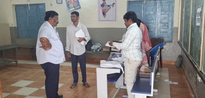 Additional Collector Ashok Kumar inspected the polling stations