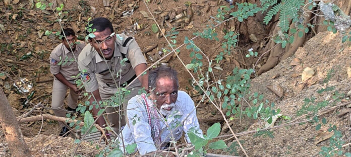 An old man accidentally fell into a well..