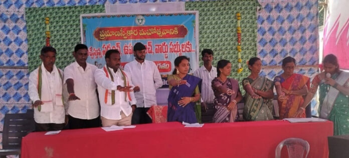 Bellamkonda Jyoshna-Sarin Rao takes oath as Kondampet Sarpanch