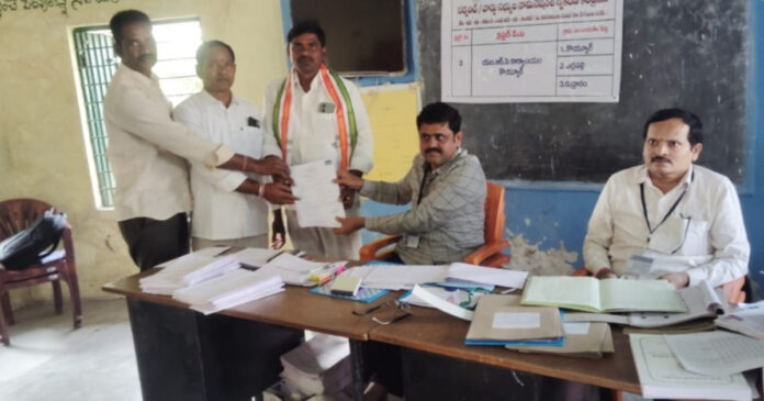 Jangidi Srinivas nomination as Edlapalli Sarpanch candidate