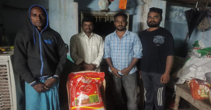 Rice distribution to the victims family