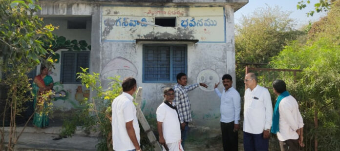 Sarpanch inspects Madnur Anganwadi Center