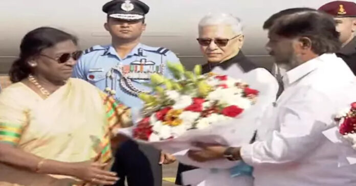 President arrives in Hyderabad