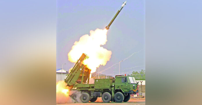 The test of the long-range guided rocket Pinaka was successful.