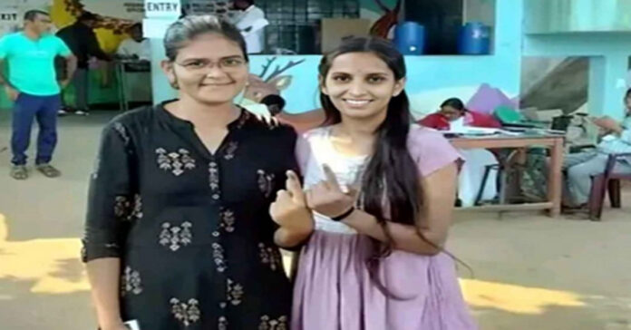 రష్యా నుంచి వచ్చి ఓటు హక్కు వినియోగించుకున్న యువతి