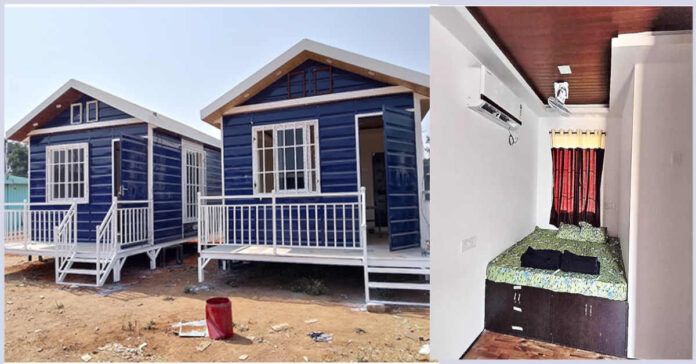 బాసరలో కంటెయినర్ గదులు