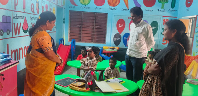 District Education Officer Nagalakshmi visited schools