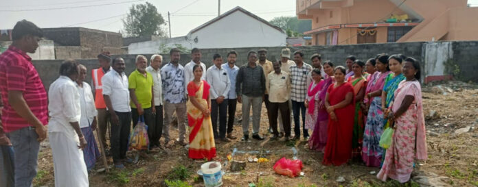 Groundbreaking ceremony for the village community building