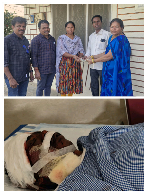 ప్రమాదానికి గురైన ఉపాధ్యాయురాలి భర్త