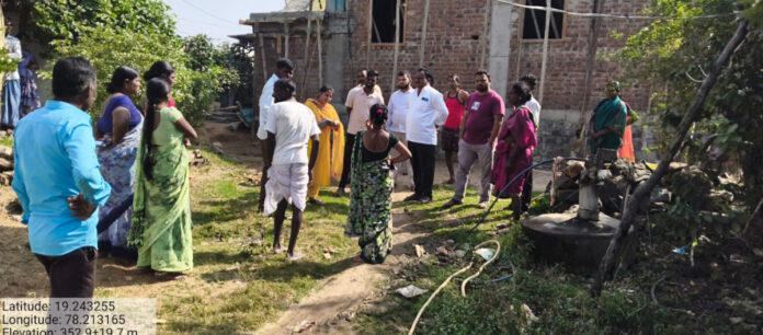 Inspection of Indirammas house structures..