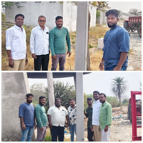 స్మశాన వాటికలో విద్యుత్ పోల్ ఏర్పాటు