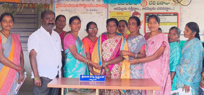 Malapalli Sarpanch Venna Swarnalatha-Raju felicitated
