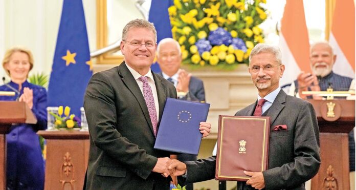 భారత్, ఈయూ మధ్య స్వేచ్ఛా వాణిజ్య ఒప్పందం