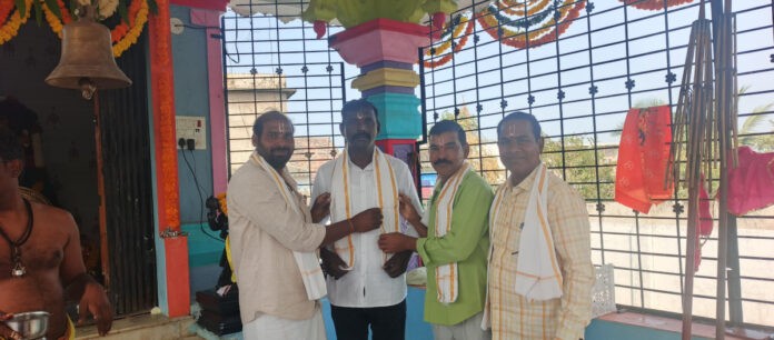 Sarpanch honored by temple committee members