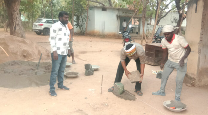 Shed construction work begins in Tahsildar office premises