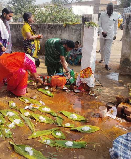 మండలంలో సలి బోనాల సందడి