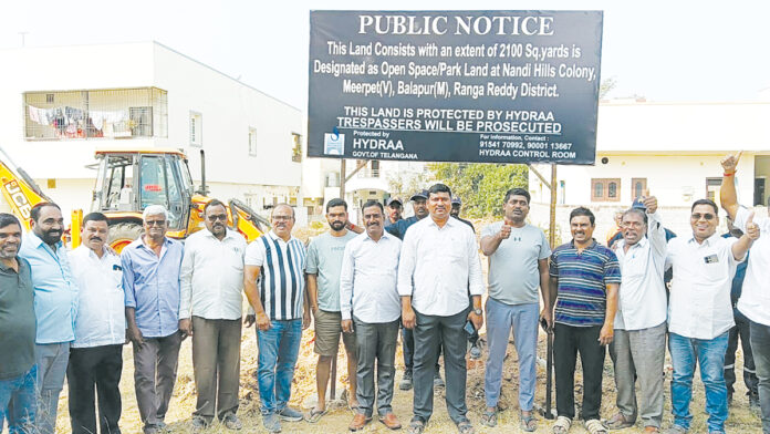 Hydra saved park land worth Rs. 4 crore.