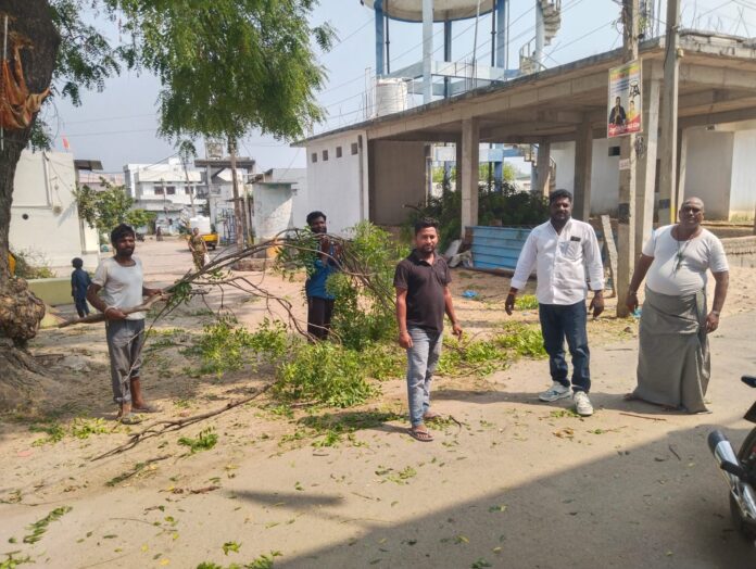 Removal of tree branches obstructing power lines