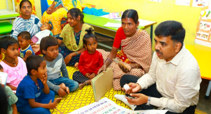 Collector inspects Anganwadi center