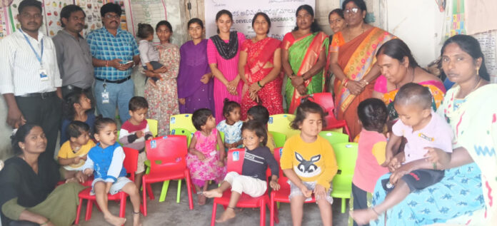 Distribution of chairs to Alipur Anganwadi