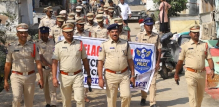 Flag march under the auspices of the Police Department